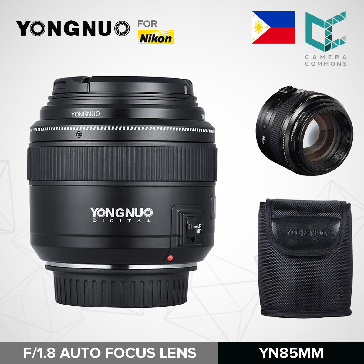Yongnuo YN85mm f/1.8 Auto Focus Lens for Nikon Cameras 85mm