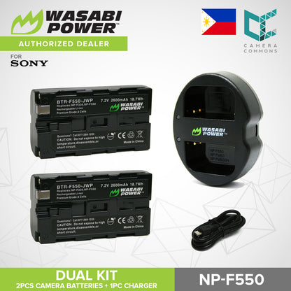 Wasabi Power NP-F330 NP-F530 NP-F550 NP-F570 Dual Kit Battery Charger for Sony Cameras NPF550