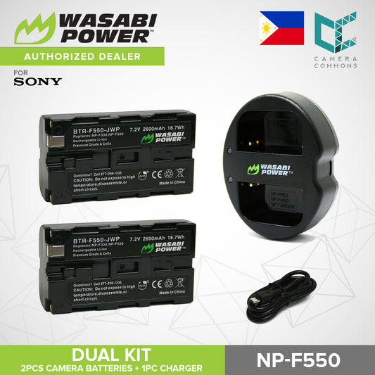 Wasabi Power NP-F330 NP-F530 NP-F550 NP-F570 Dual Kit Battery Charger for Sony Cameras NPF550