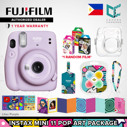 FUJIFILM Instax Mini 11 Pop Art Package Creative Artistic Artsy Colorful Design with Random Film