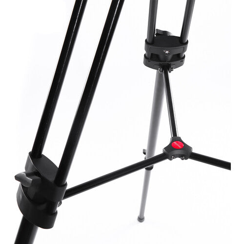 Miliboo MTT606A Professional Aluminum Video Tripod with Fluid Head and Mid-Level Spreader Heavy Duty