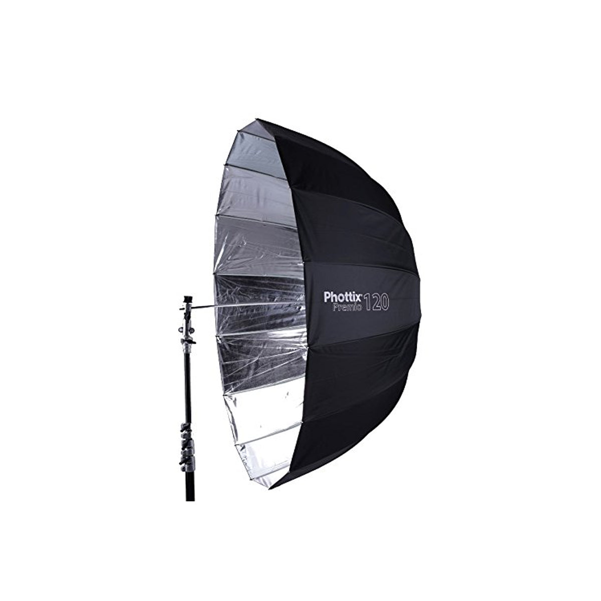 CLEARANCE Phottix Premio Reflective Umbrella 120cm / 47 Inches - Black and Silver (85373 , PH85373) Photography Studio Lighting