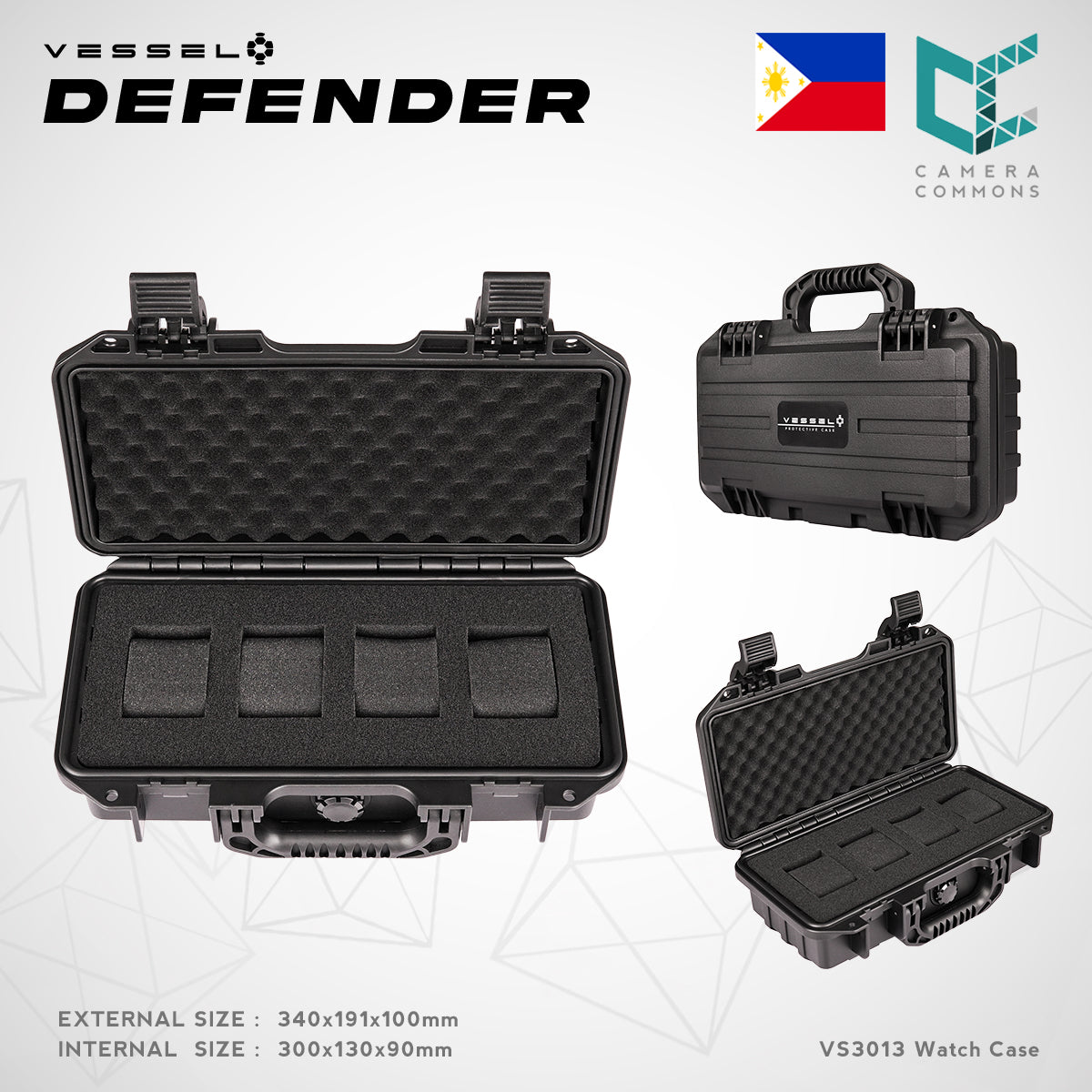 VESSEL Watch Case Organizer Storage Hard Cases with Foam for Watches