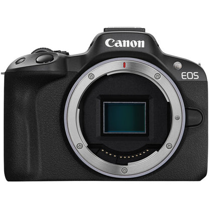 Canon EOS R50 Mirrorless Camera with 18-45mm Lens Black White APS-C 4K 30p DIGIC X Vertical Movie Mode