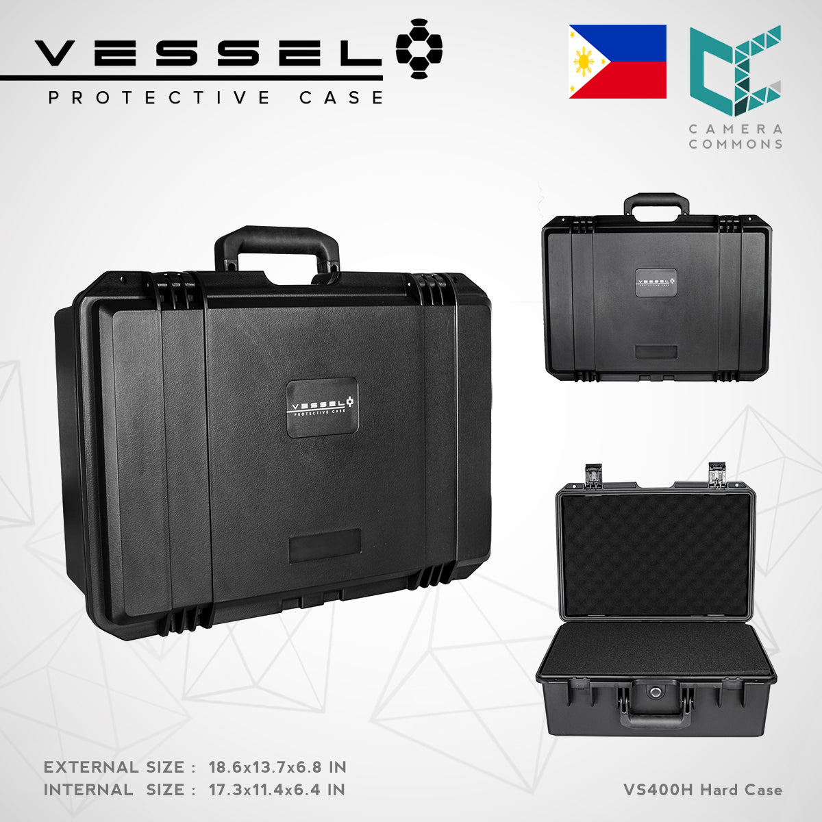 VESSEL VS400H Portable Hard Case for Photography, Equipment, Instruments and other devices VS4429H