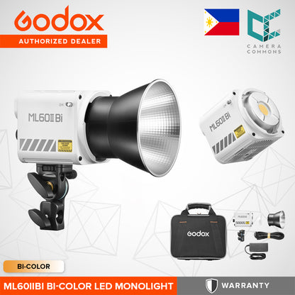 Godox ML60IIBi Bi-Color LED Monolight CRI 96 2800-6500K CCT Photo Light Studio Lighting ML60II