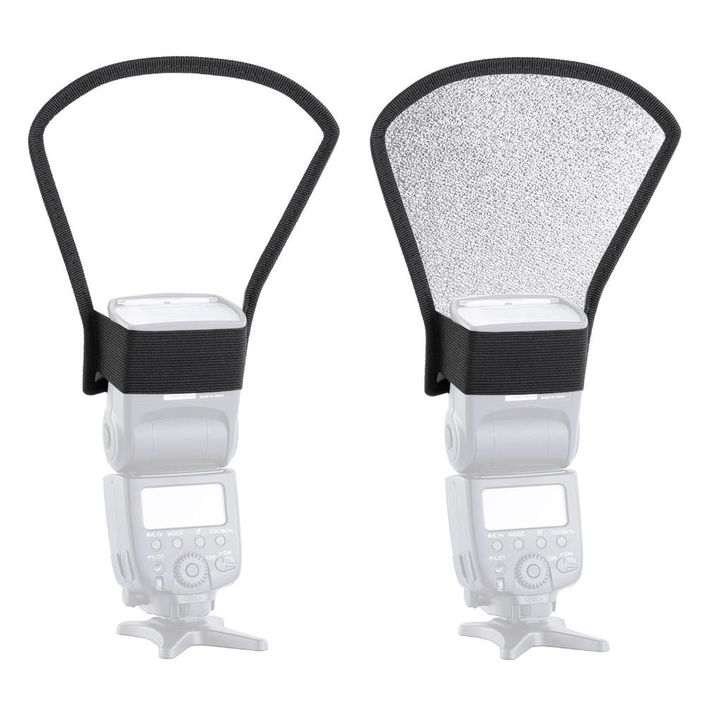 Flash Reflector White Silver for Photography Speedlite