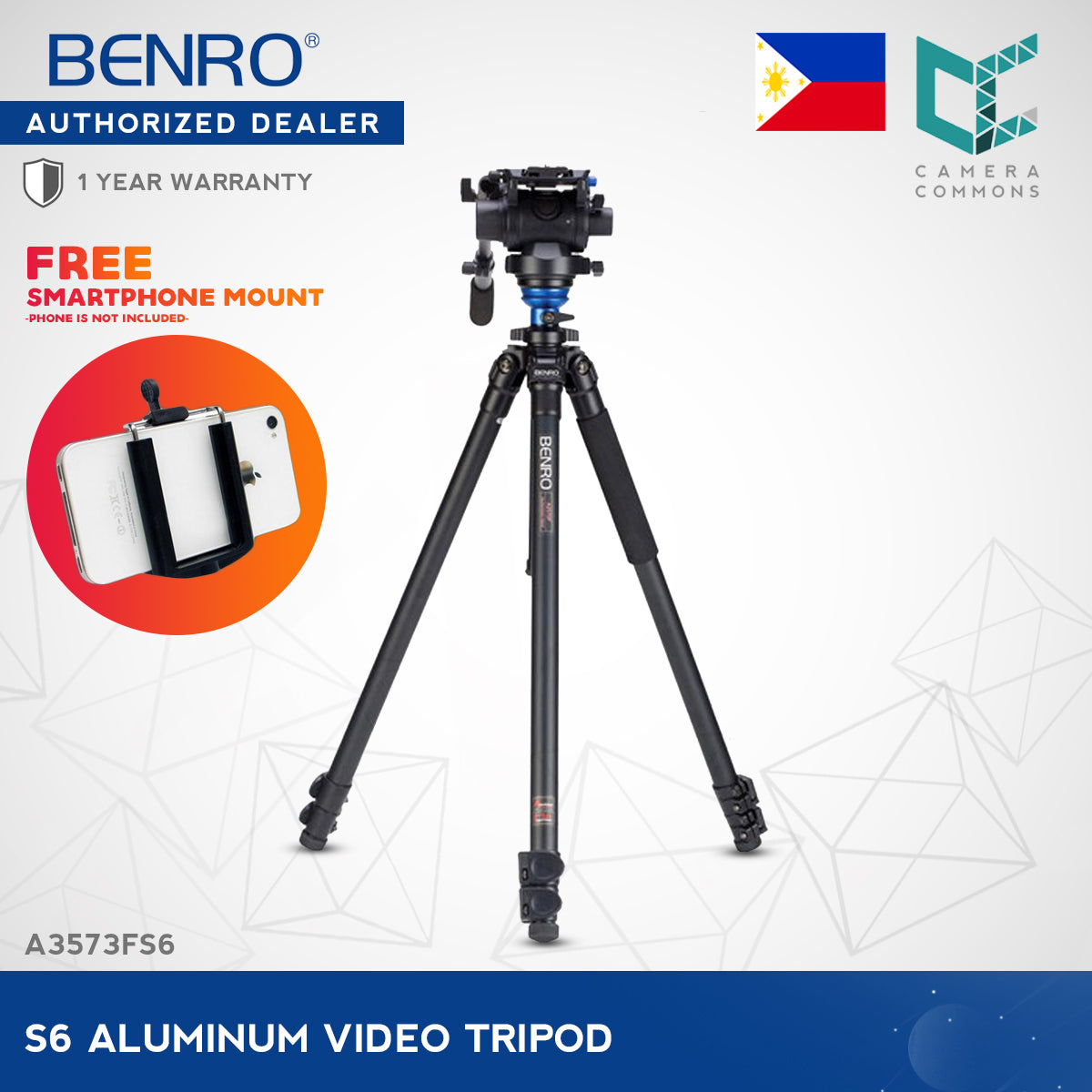 Benro S6 Video Tripod A3573FS6