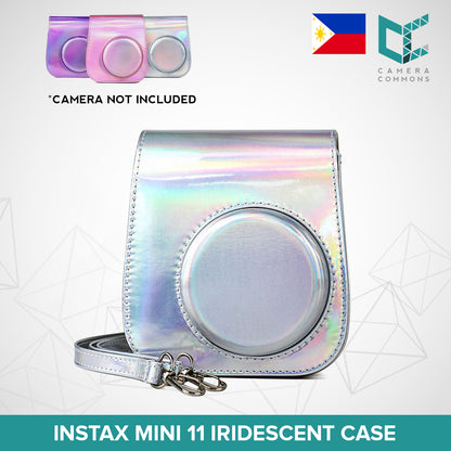 Leather Iridescent Shiny Case Cover Pouch Protector Plain Colors for Fujifilm Instax Mini 11 Camera