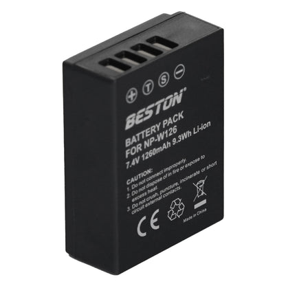 Beston 1PC NP-W126 7.4V 1260mAh 9.3Wh Li-ion Camera Battery for Fujifilm NPW126