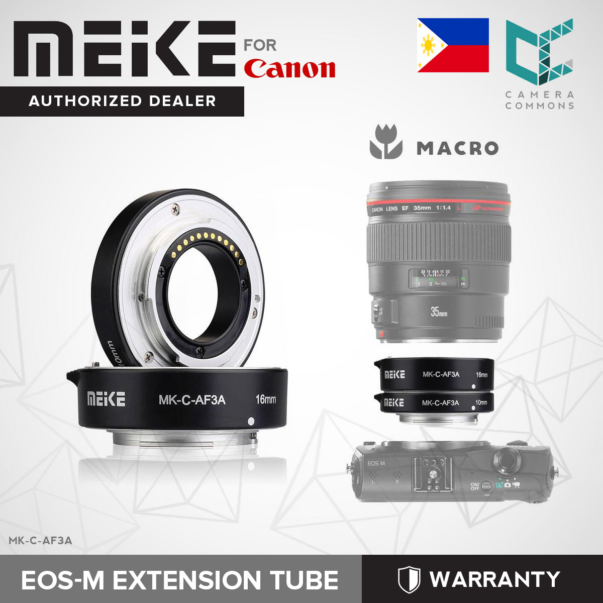 MEIKE MK-C-AF3A Metal Auto Focus AF Macro Extension Tube Set 10mm 16mm for Canon EOS or M Mount Camera