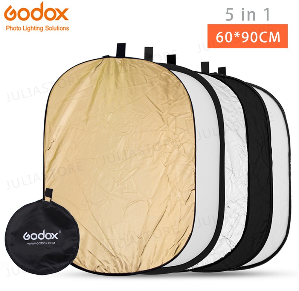 Godox RT-05 24Ã¢ÂÂx35Ã¢ÂÂ 60 x 90cm 5-in-1 Collapsible Portable Disc Light Reflector with Bag for Studio and Photography 60x90cm