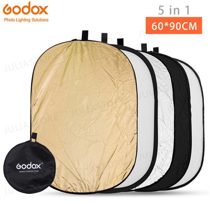 Godox RT-05 24Ã¢ÂÂx35Ã¢ÂÂ 60 x 90cm 5-in-1 Collapsible Portable Disc Light Reflector with Bag for Studio and Photography 60x90cm