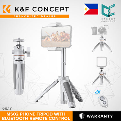 K&F Concept MS02 MS09 13.4'' 34cm Phone Tripod Desktop Stand Selfie Stick with Bluetooth Remote Control