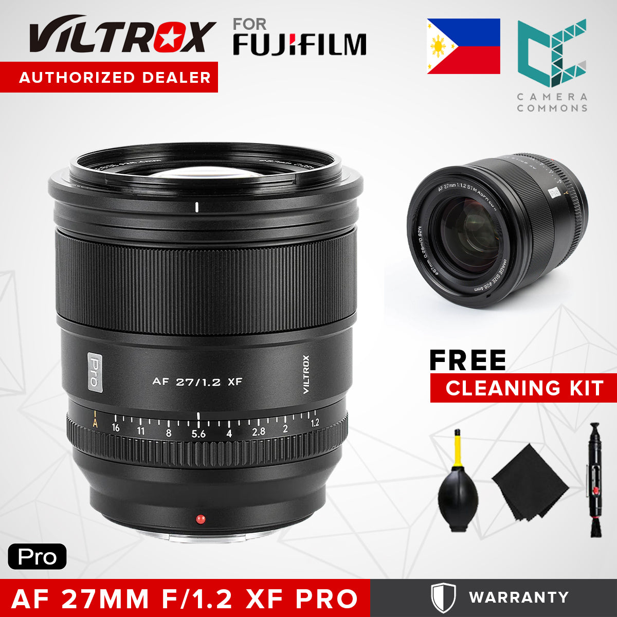 Viltrox AF 27mm F1.2 Pro XF Ultra Large Aperture APS-C Prime Lens for FUJI Xmount Cameras