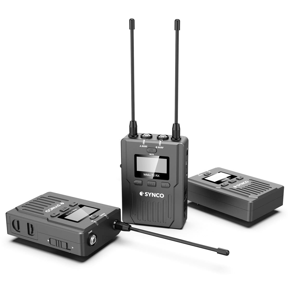 Synco WMic-T2 96-Channel UHF Metal Wireless Microphone with Dual Transmitters and Receiver Audio