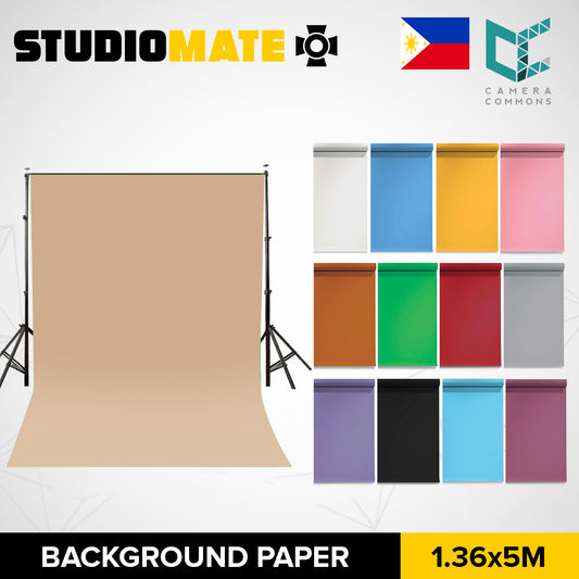 Studiomate Seamless Photography Videography Backdrop Background Paper 1.36x5m / 4.46 x 16.4 ft Studio Equipment