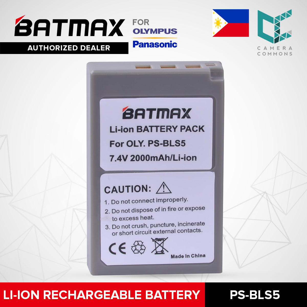 CLEARANCE Batmax Li-Ion Battery 1PC PS-BLS5 for Olympus