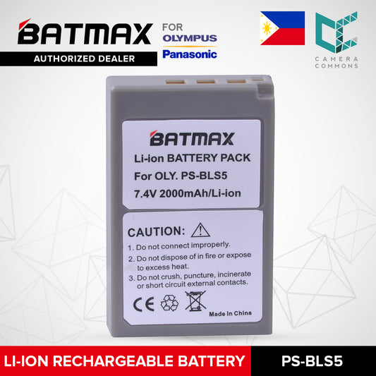CLEARANCE Batmax Li-Ion Battery 1PC PS-BLS5 for Olympus