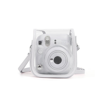 Clear Jelly Case Water Resistant Transparent Protective Cover Sling Bag for Fujifilm Instax Mini 12 Instant Camera