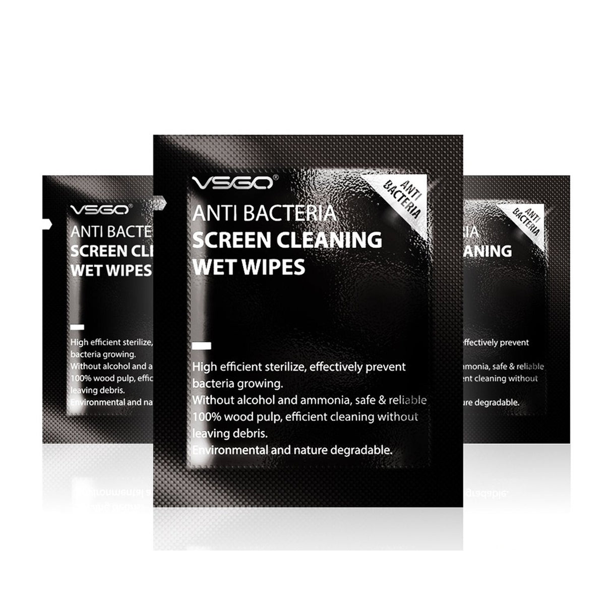 VSGO V-T01-E 60pcs Anti-Bacterial Screen Cleaning Wet Wipes for Smartphone Laptop Camera LCD Screen