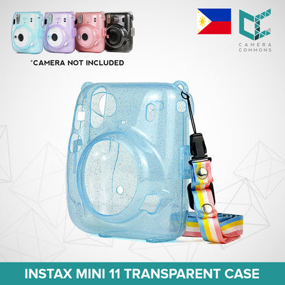 Clear Glitter Case for Fujifilm Instax Mini 11 Mini 12 Camera Transparent Protective Crystal Cover