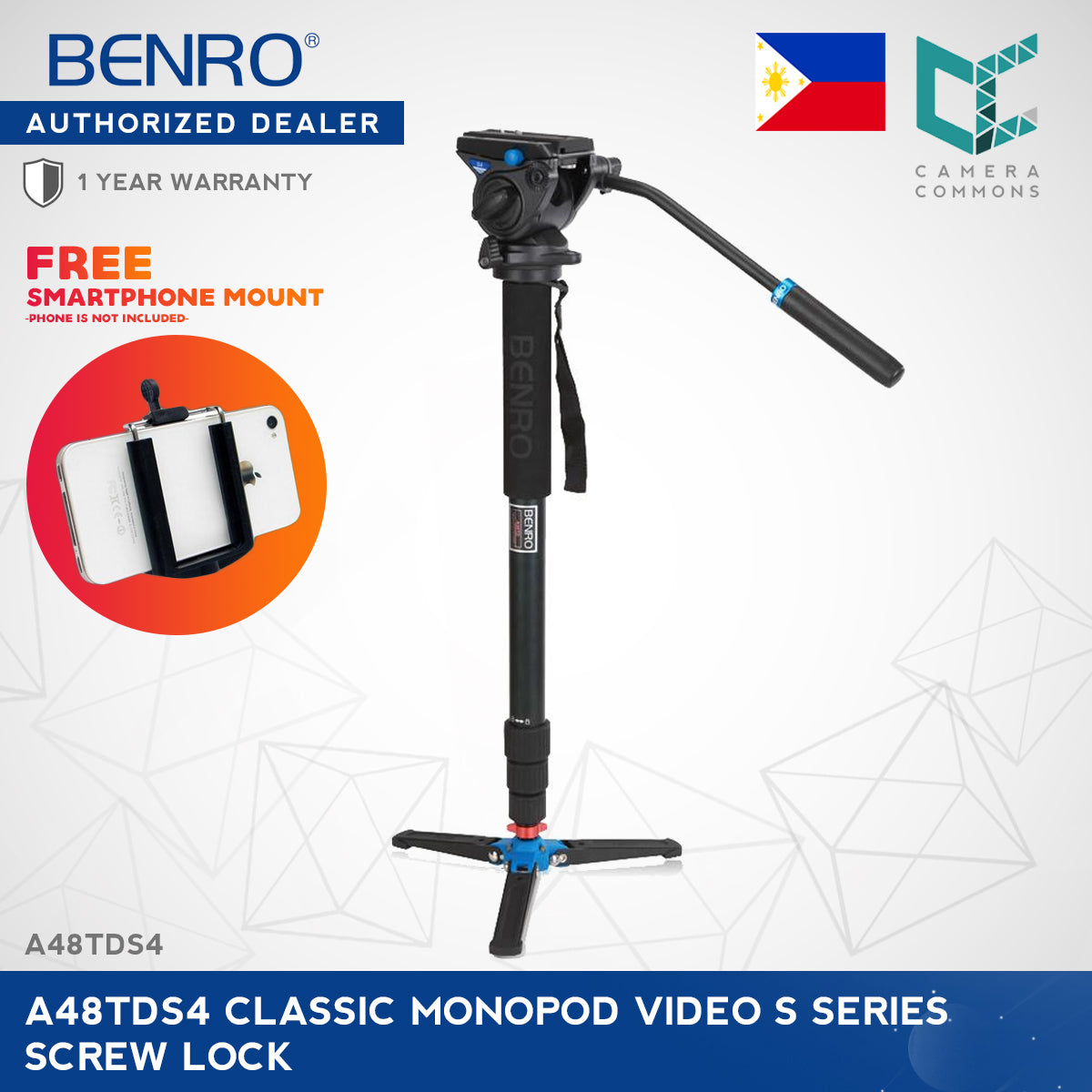Benro A48TDS4 Series 4 Aluminum Monopod Screw Lock