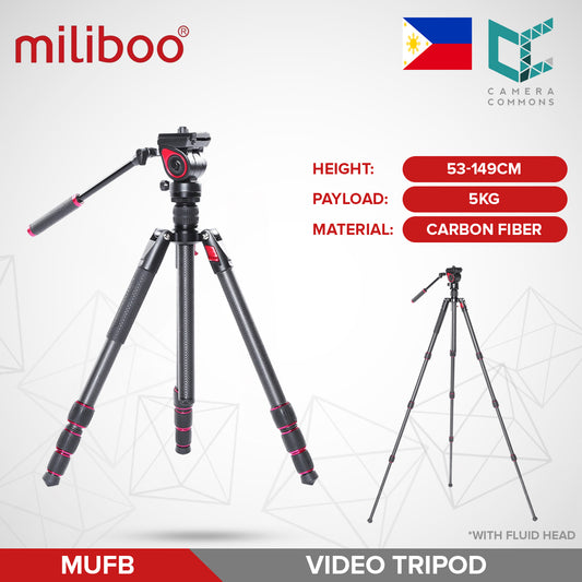 CLEARANCE Miliboo MUFB Carbon Fiber Fluid Head Tripod
