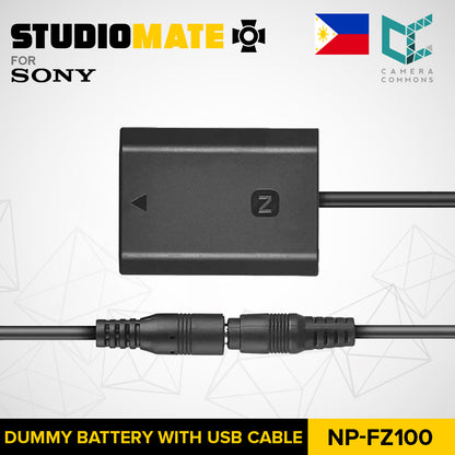 STUDIOMATE Dummy Battery NP-FZ100 with USB Cable for Sony Cameras FZ100