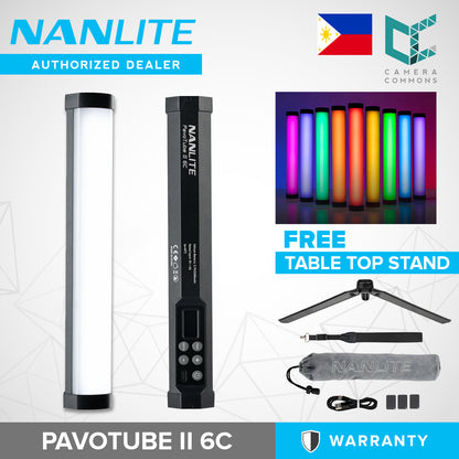 Nanlite PavoTube II 6C 10inch 6w RGBWW LED Tube with Internal Battery Studio Lights