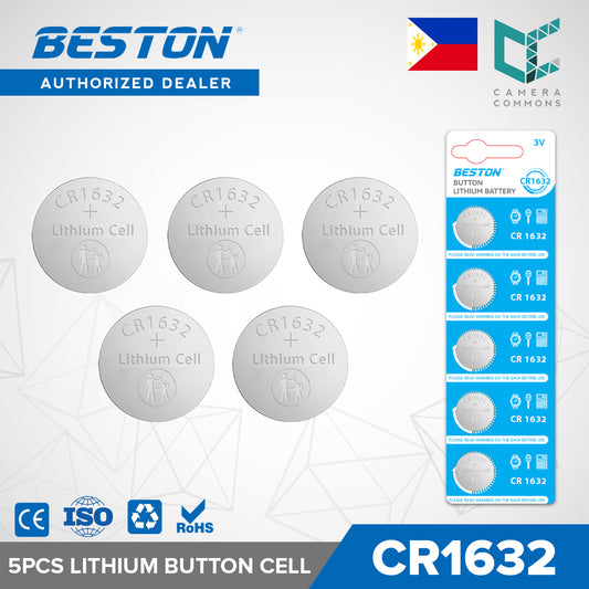 Beston CR1632 Button Cell Lithium Battery Li-ion Coin 3V 3 Volts (Pack of 5)