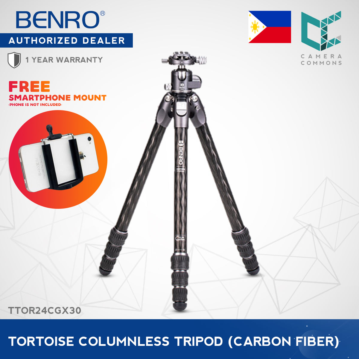 Benro Tortoise Columnless Carbon Fiber Tripod Braided Composite Tubing Twist Lock One Two Three Series