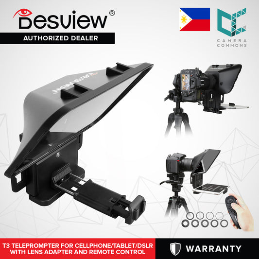 Desview T3 Teleprompter Desview T2 Broadcast Teleprompter 2021 New Model for Phone Tablet DSLR Cameras, More Flexible Phone Tablet Holder, Support Wide Angle Lens, Simple Smaller Portable Easy to Use