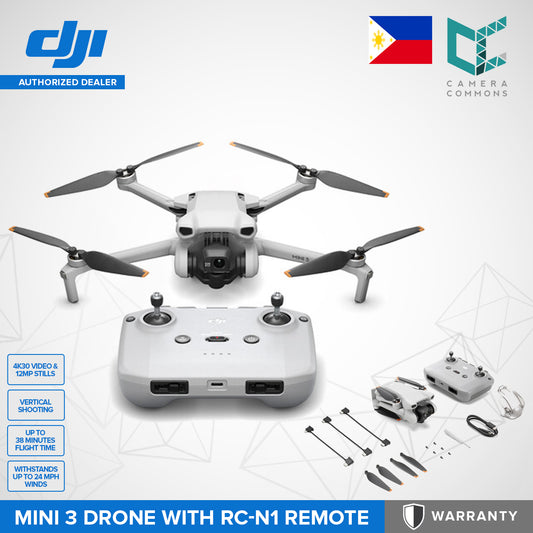 DJI Mini 3 Drone with RC-N1 Remote Controller 4K30 Video 12MP Stills 6.2-Mile Range with OcuSync