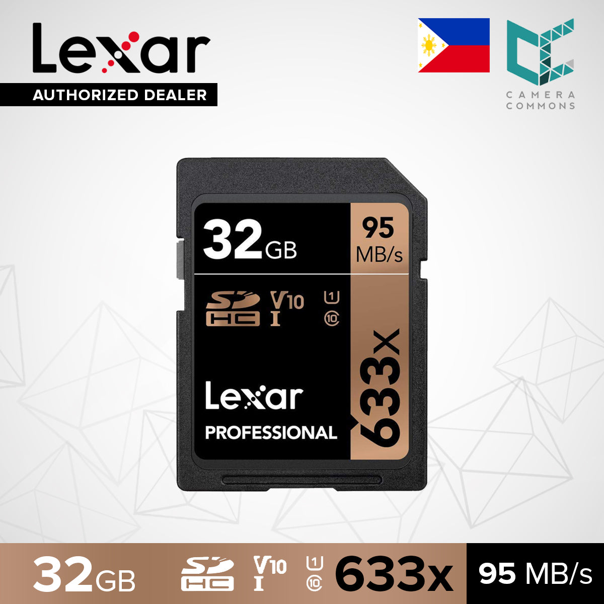 Lexar Professional High-Performance 633X SDHC / SDXC UHS-I/U1 Card (16gb, 32gb , 64gb, 128gb, 256gb)