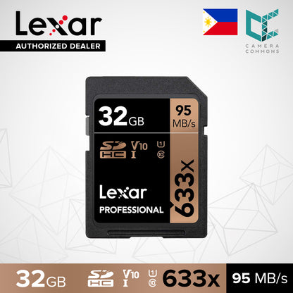 Lexar Professional High-Performance 633X SDHC / SDXC UHS-I/U1 Card (16gb, 32gb , 64gb, 128gb, 256gb)