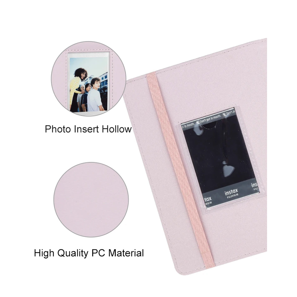CLEARANCE Caiul 288 Sheets Mini Photo Album Hollow Iridescent Silver Pink