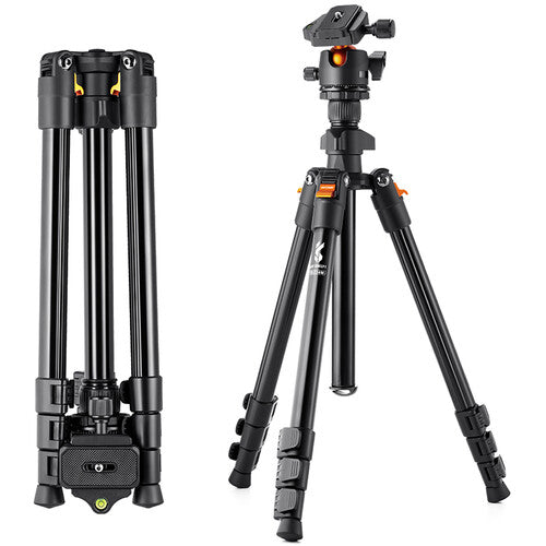 K&F Concept BI234M Tripod with Ball Head Lightweight Magnesium Travel Vlog KF09.101