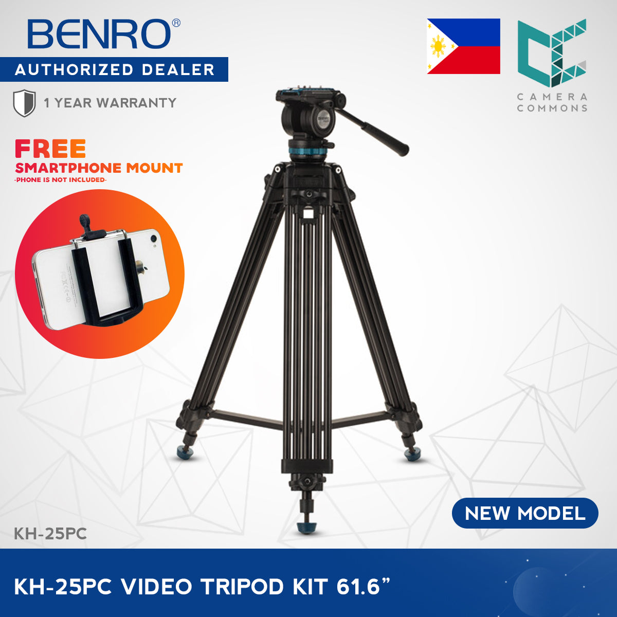 Benro KH-25PC KH-26P KH Series Aluminum Video Tripod Kit KH25PC KH26P New Version