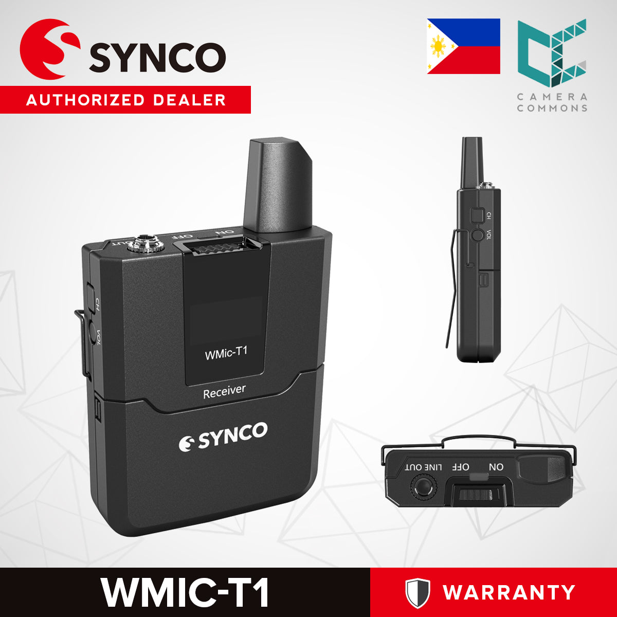 Synco WMic-T1 Camera-Mount Wireless Lavalier Microphone System UHF: 572 to 586 MHz