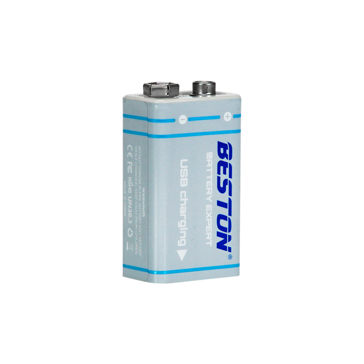 Beston 1pc USB 9V 1000mah Type C Rechargeable Lithium Battery 9VC-10CV with Cable