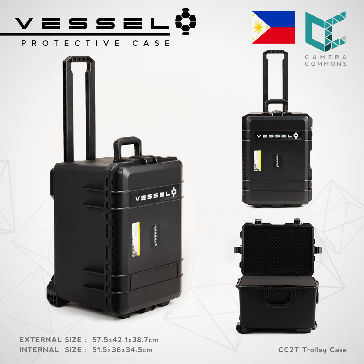 VESSEL CC2 CC2T Trolley Hard Case for Photography Equipment Gear Case Large Size