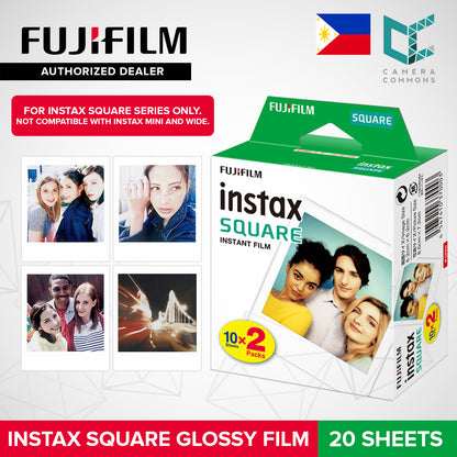 FUJIFILM Instax Square Glossy Instant Film Plain White 20 Sheets