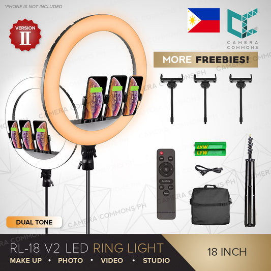 RL18 18 inch Ring Light Dual Tone RGB Ringlight Lighting for Vlog Beauty Photography RL-18 18 inches Version 2