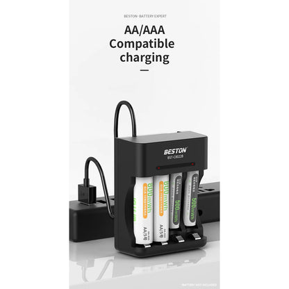 Beston C8022B 4 Bay Battery Charger for 1.2V AA AAA NI-MH USB Input