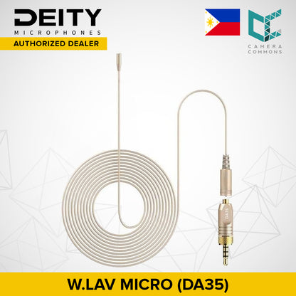 Deity Microphones W.Lav Micro 3mm Lavalier with 3.5mm DA35 Microdot Adapter for Standard 3.5mm Wireless Kits