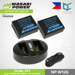 Wasabi Power NP-W126 NP-W126S Dual Kit Battery Charger for Fujifilm Cameras NPW126