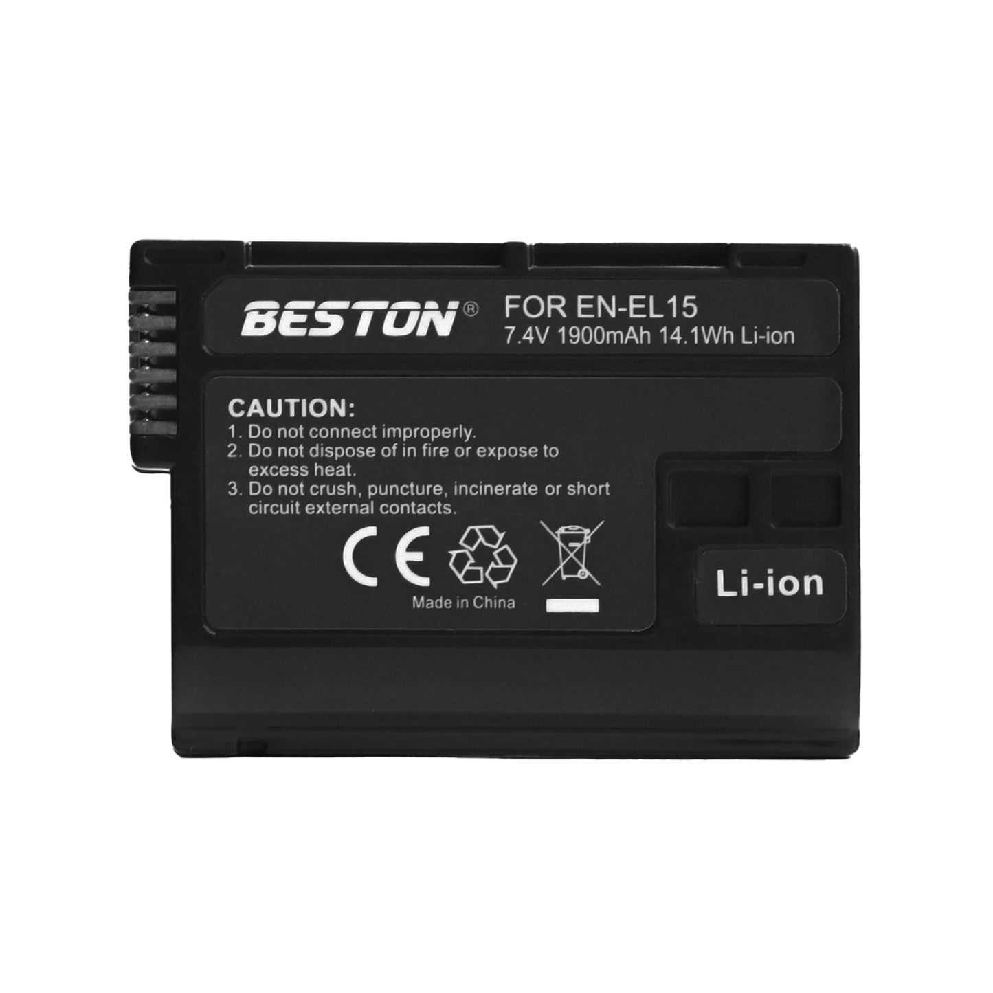 BESTON 2PCS EN-EL15 7.4V 1900mAh 14.1Wh Li-ion Camera Battery for ENEL15