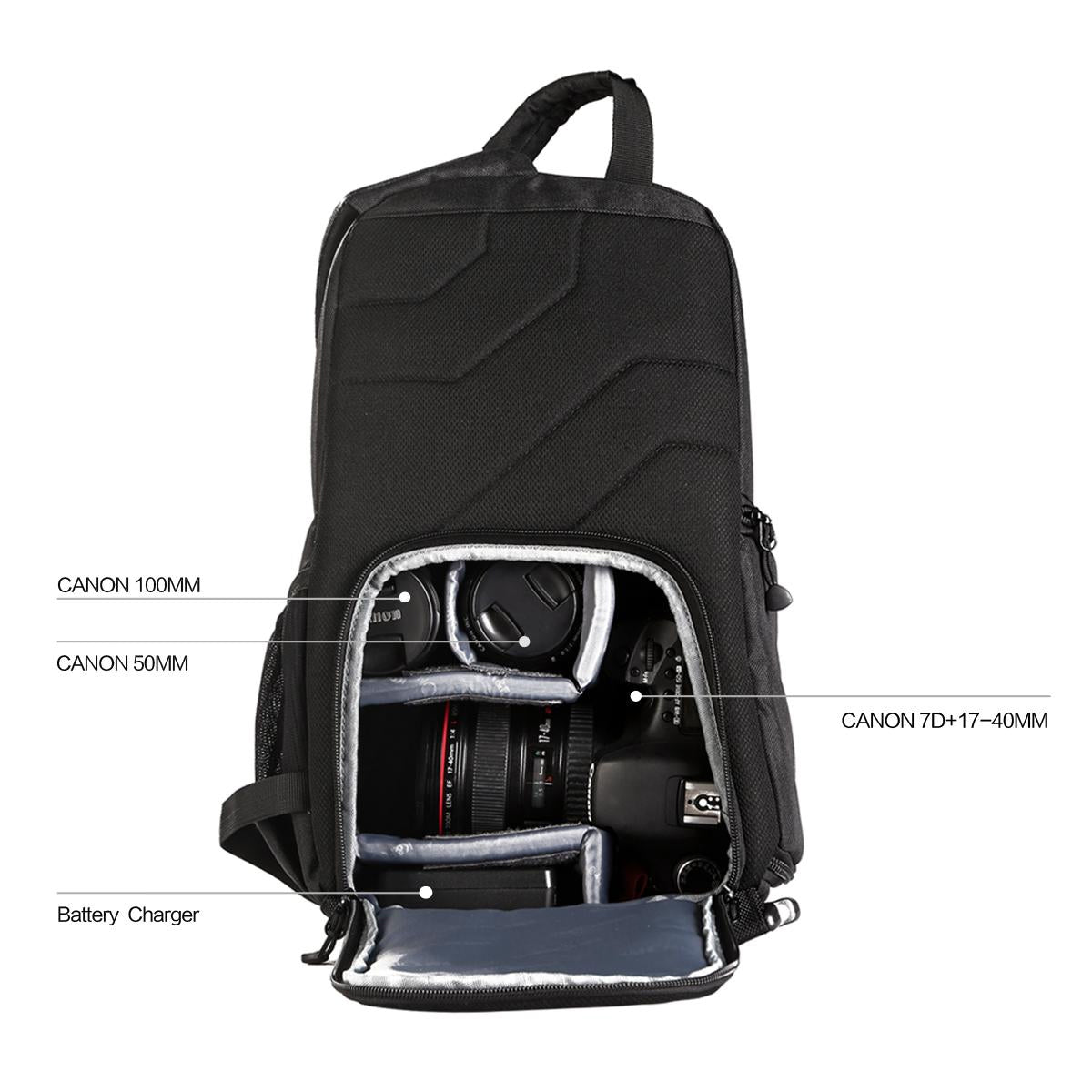 K&F Concept Nylon Sling Camera Bag Backpack for Travel Photography for DSLR Mirrorless etc. - KF13.050 SLING