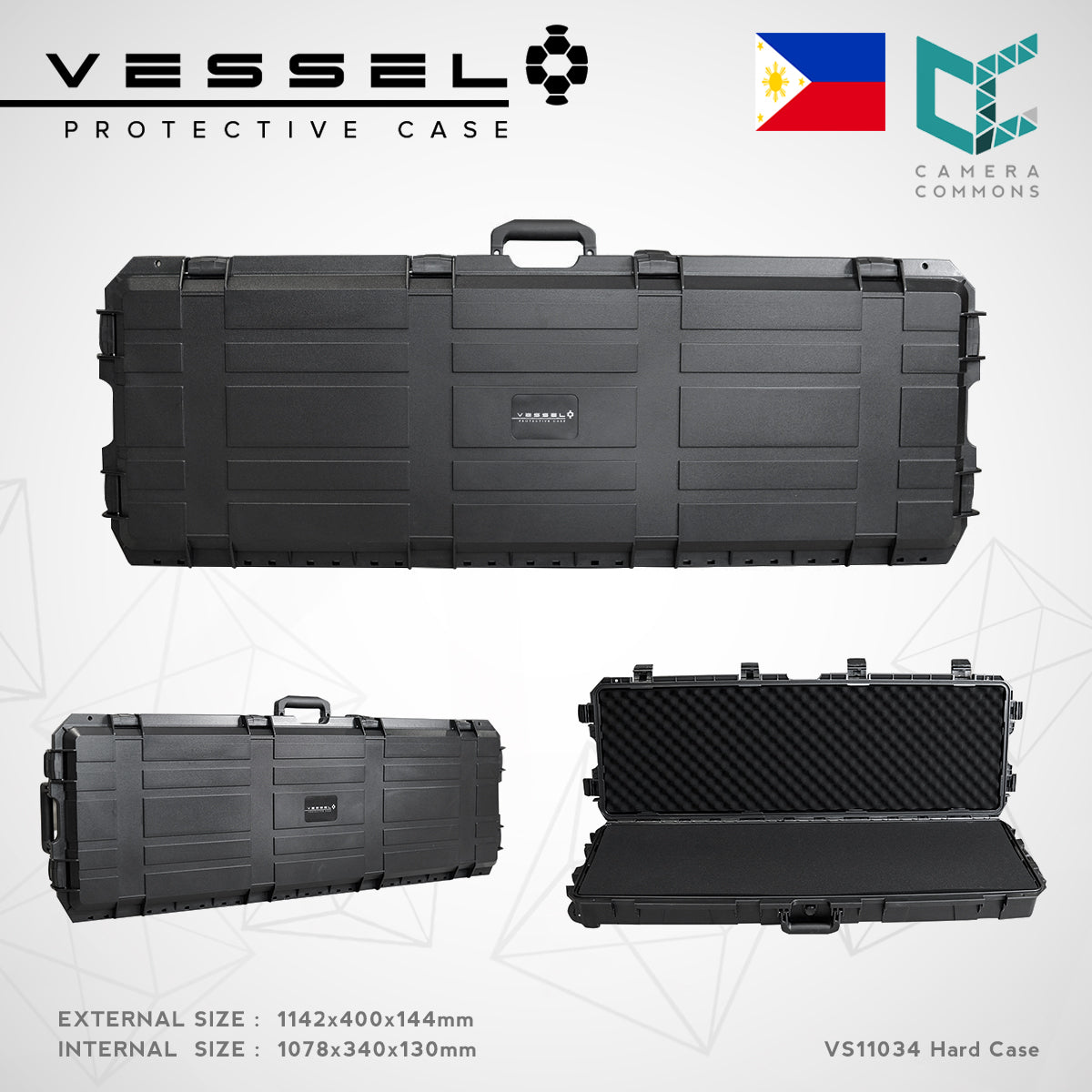 VESSEL VS11034 42" Tactical Trolley Waterproof Long Hard Case with Wheels for Digital Equipment , Weapons , Equipment , Rifles, Guns, Shotguns